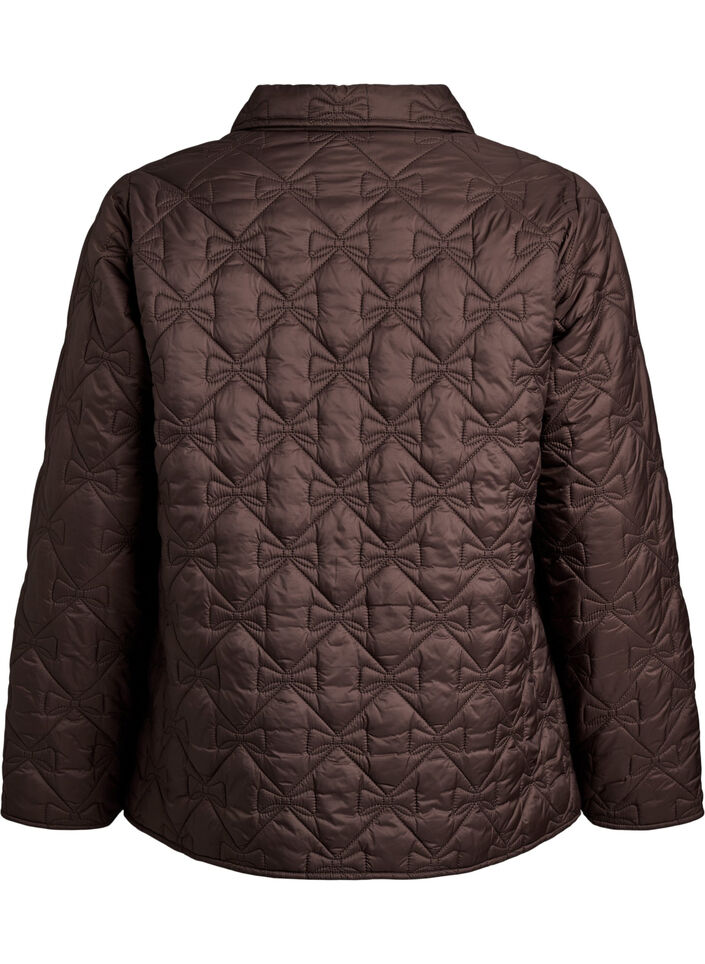 Lett polstret jakke med dekorativ quilting, Brun, Packshot image number 1