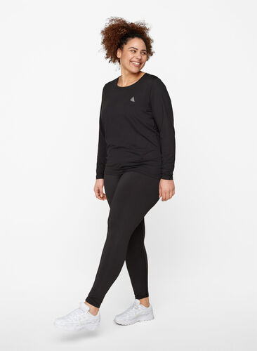 Treningsgenser med lange ermer, Black, Model image number 3