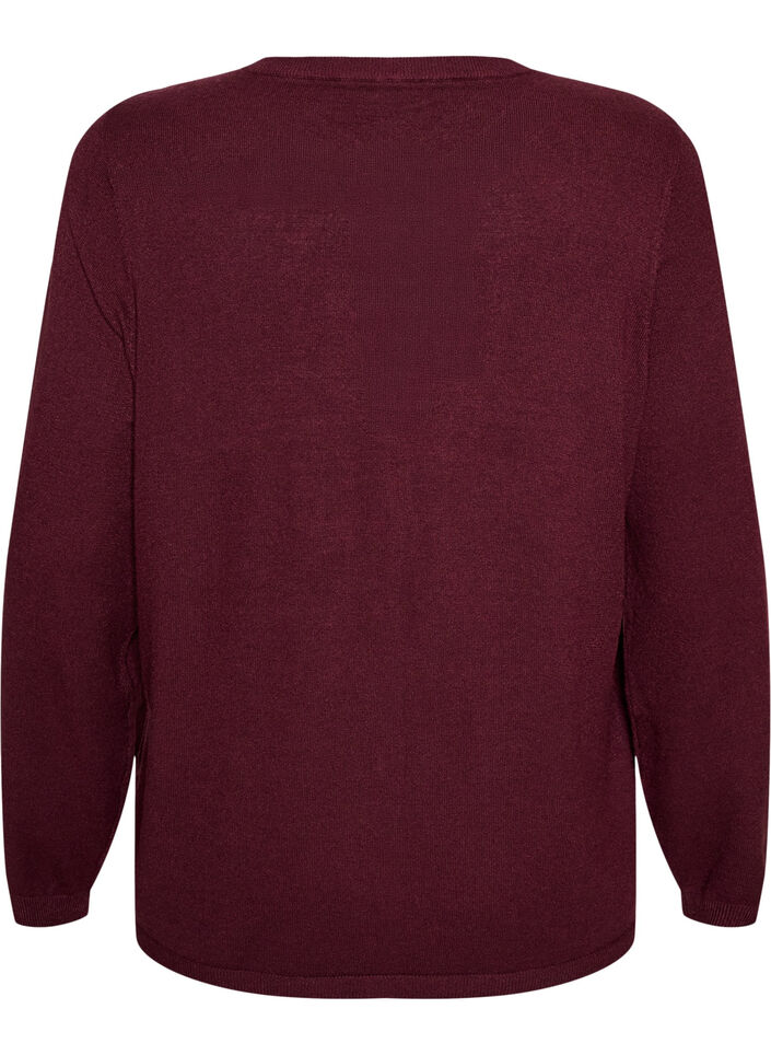 Cardigan med runde knapper, R&oslash;d, Packshot image number 1