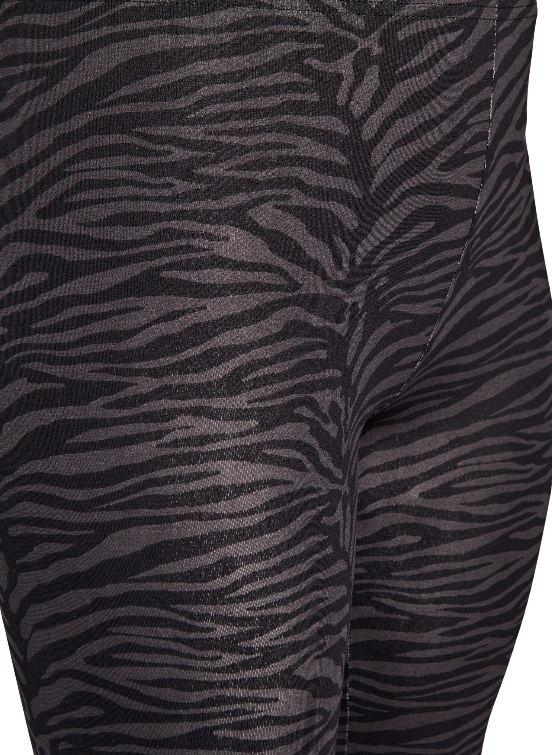 Zizzi Viskose leggings med print, Svart, Packshot image number 2