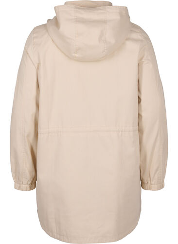Lang parkas med hette, Birch, Packshot image number 1