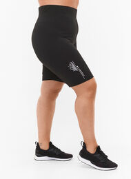 Tettsittende treningsshorts med logo, Black, Model