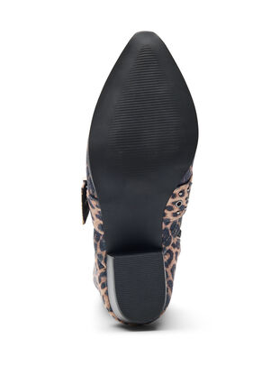 Zizzi Wide fit - Leopard-mønstret ankelstøvel med spenne og nagler, Leopard AOP, Packshot image number 5