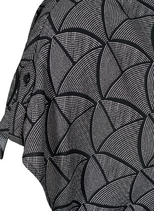 Zizzi Kortermet bluse med trykk, Black Grey Graphic , Packshot image number 4