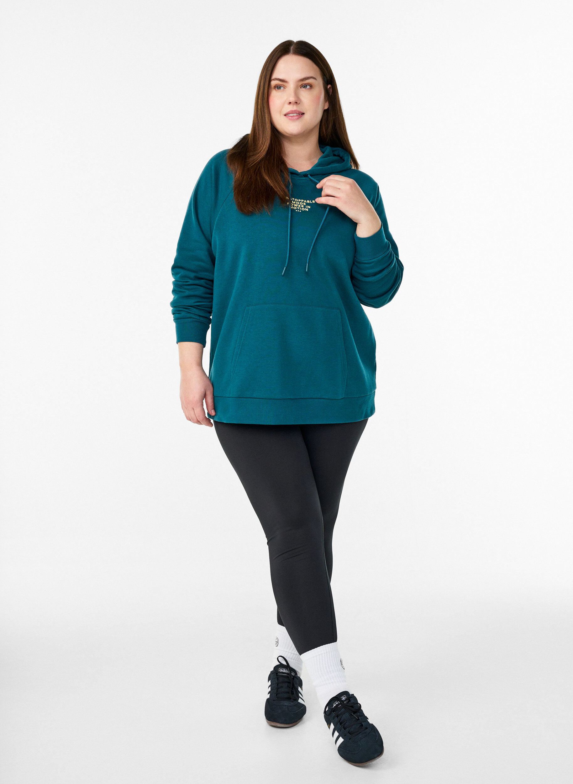 ZizziHettegenser med brodert motiv foran, Gr&oslash;nn, Model image number 1
