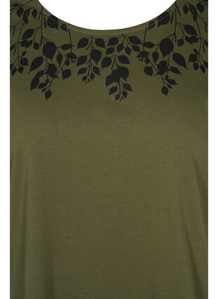 T-skjorte i bomull med mønster, Ivy Green Mel Leaf, Packshot image number 2
