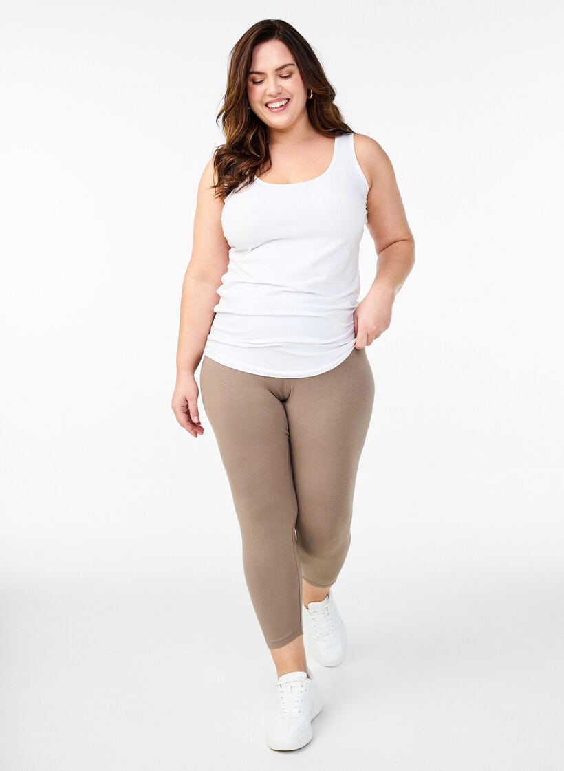 Basis 3/4 leggings i viskose, Brun, Model image number 1