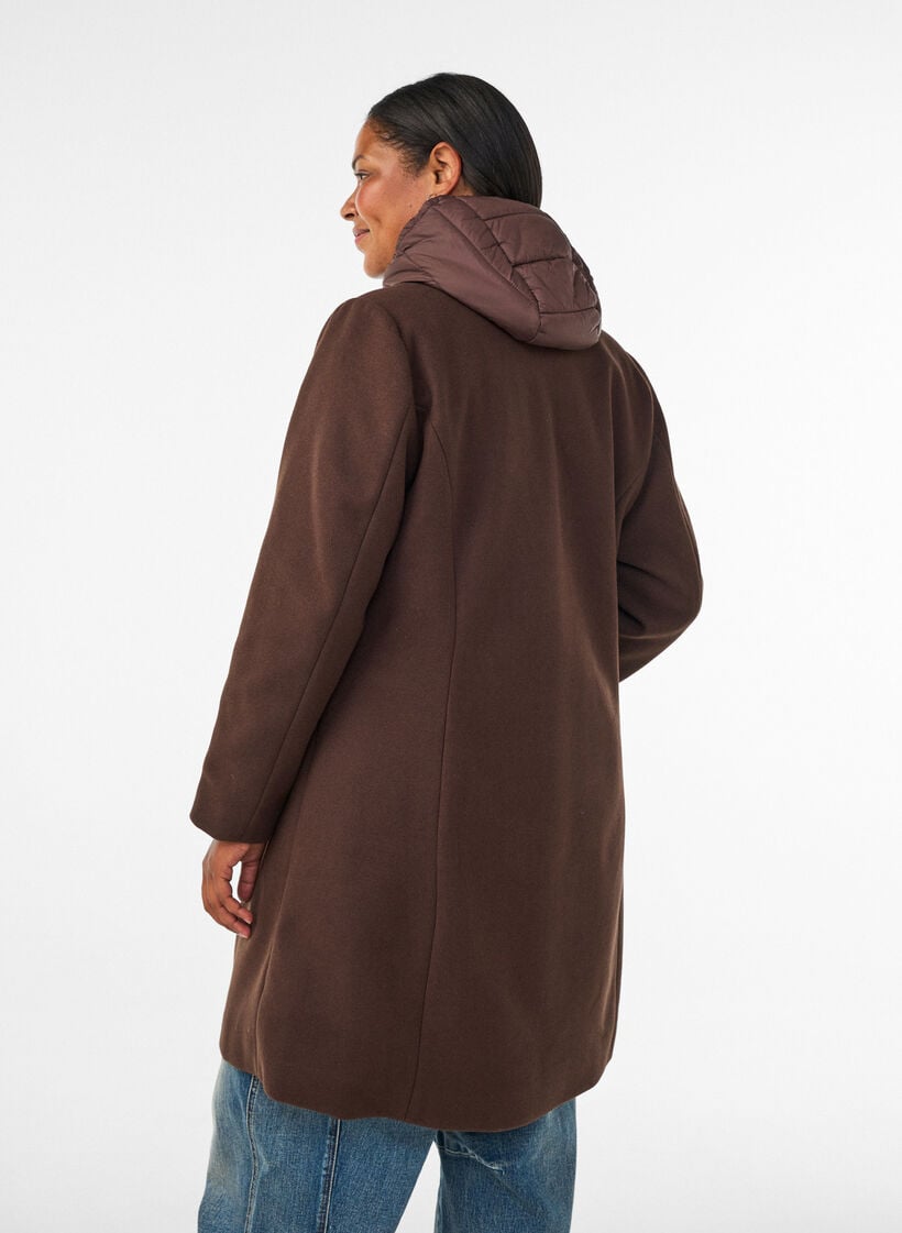 Frakk med avtakbar vattert innsats, Brun, Model image number 2