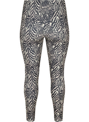 Lange leggings med zebramønster, Black Zebra AOP, Packshot image number 1