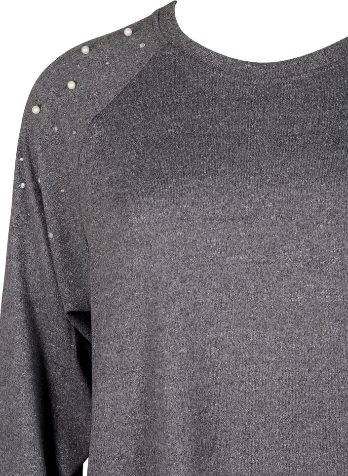 Langermet kjole med perler, Grå, Packshot image number 2