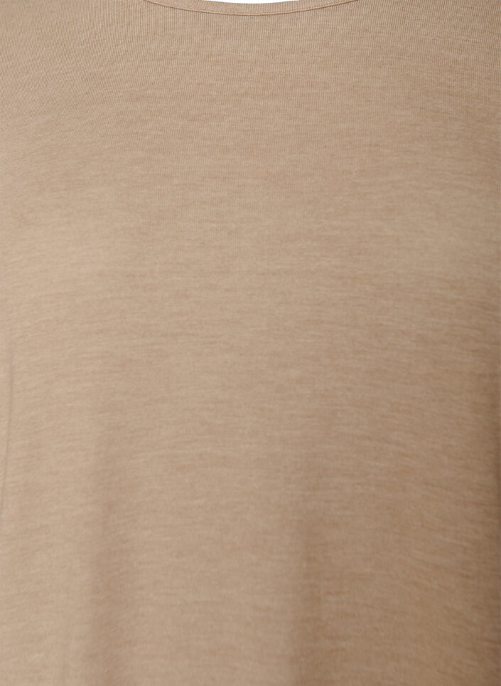 Jersey bluse med 3/4 ermer, Beige, Packshot image number 2
