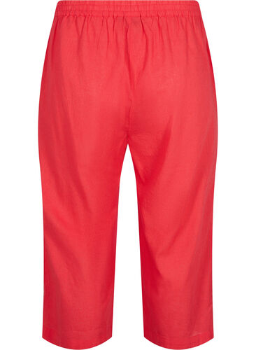 Bukser av bomullsmiks med lin i 7/8-lengde, Hibiscus, Packshot image number 1