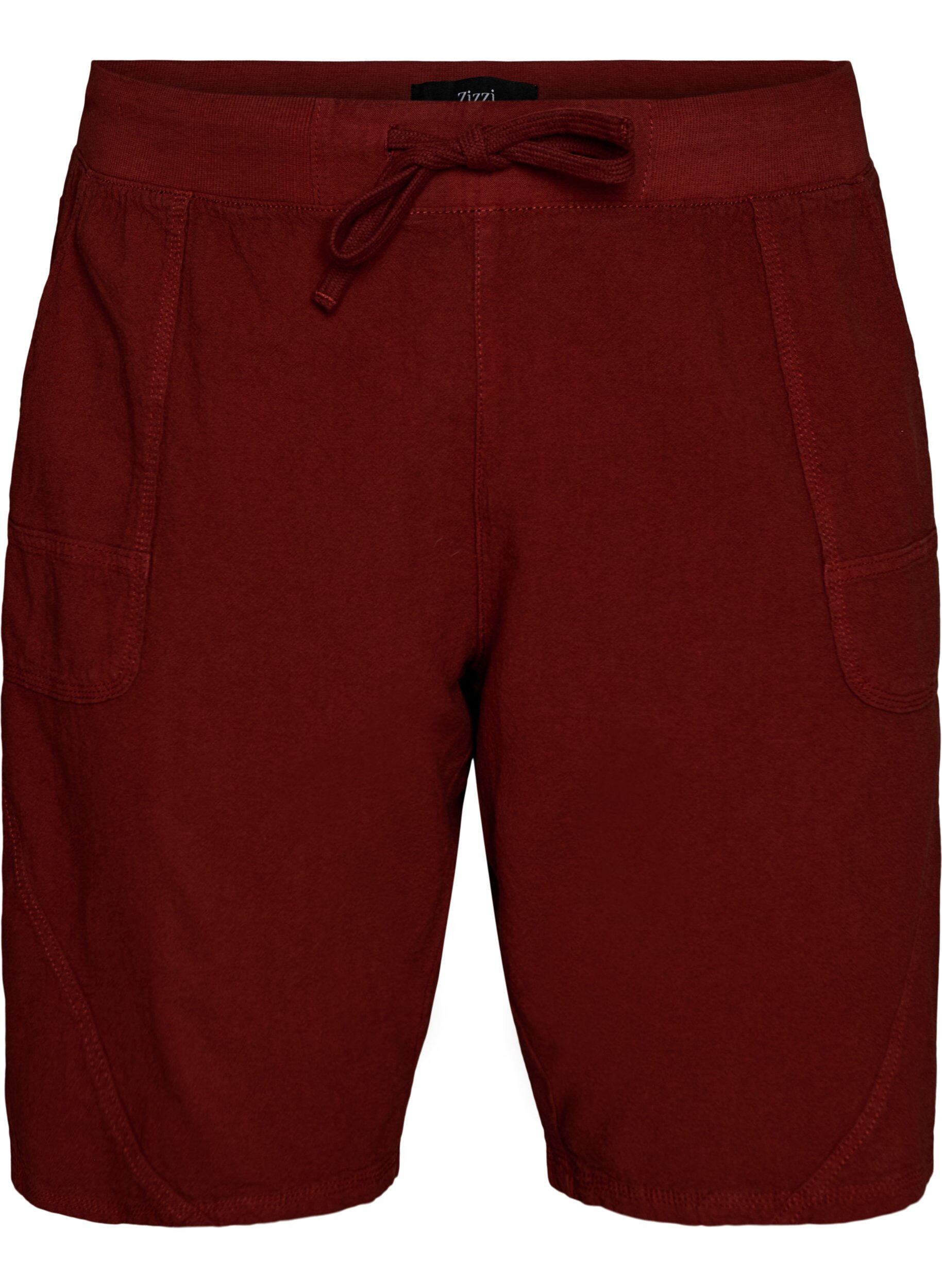 L&oslash;s shorts av bomull med lommer