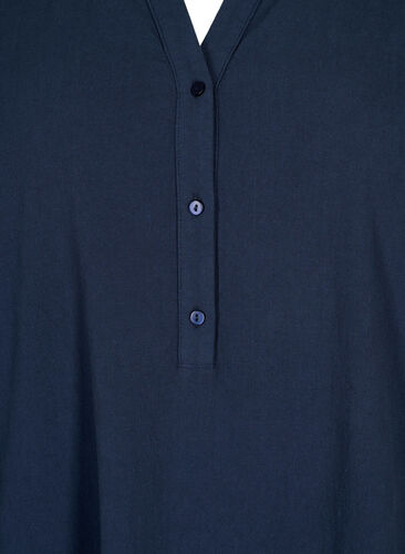 FLASH - Kortermet midikjole i bomull, Navy Blazer, Packshot image number 2