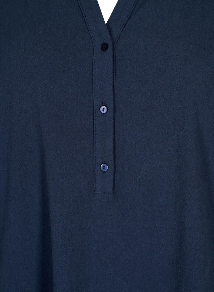 FLASH - Kortermet midikjole i bomull, Navy Blazer, Packshot image number 2