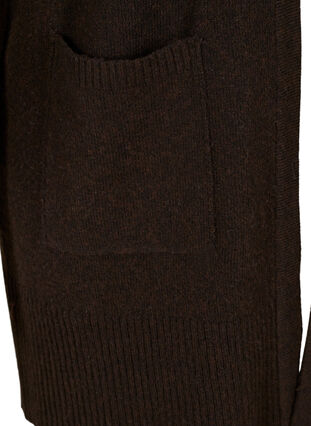 Melert strikket cardigan med lommer, Coffee Bean Mel., Packshot image number 3
