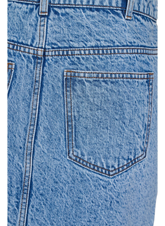 Kort denimskj&oslash;rt med lommer, Bl&aring;, Packshot image number 3
