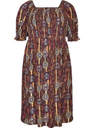 Sommerkjole i viskose med paisley-trykk, Lilla
