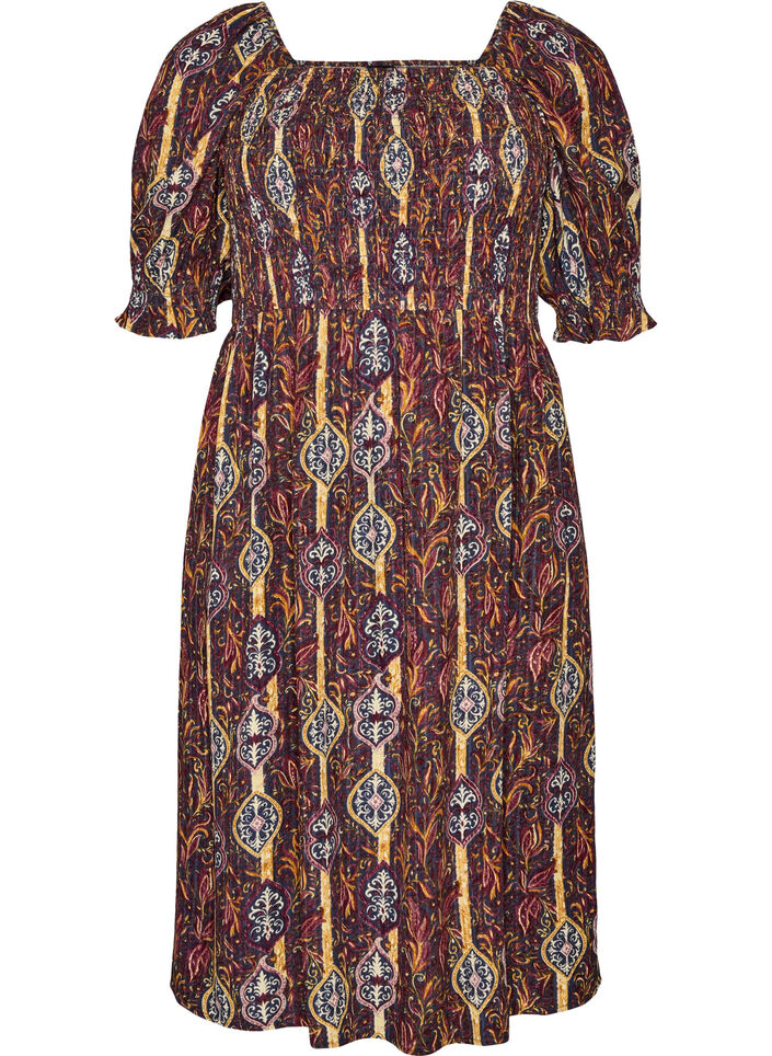 Sommerkjole i viskose med paisley-trykk, Lilla, Packshot image number 0
