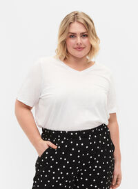 Kortermet T-skjorte med A-form, Bright White, Model