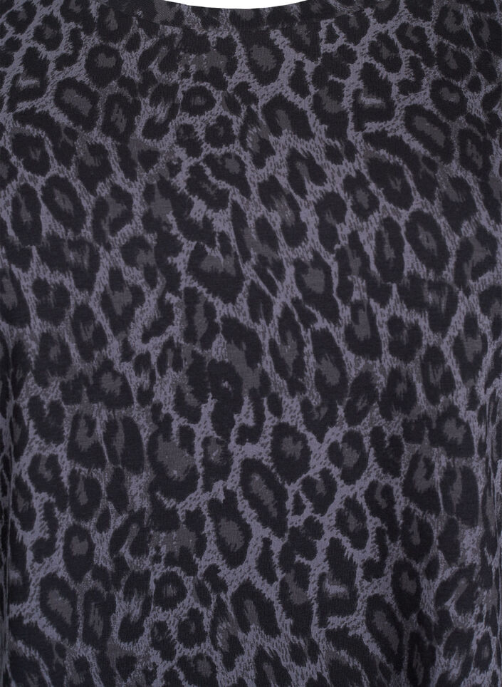 T-skjorte med rund hals og heldekkende trykk, Grå, Packshot image number 2