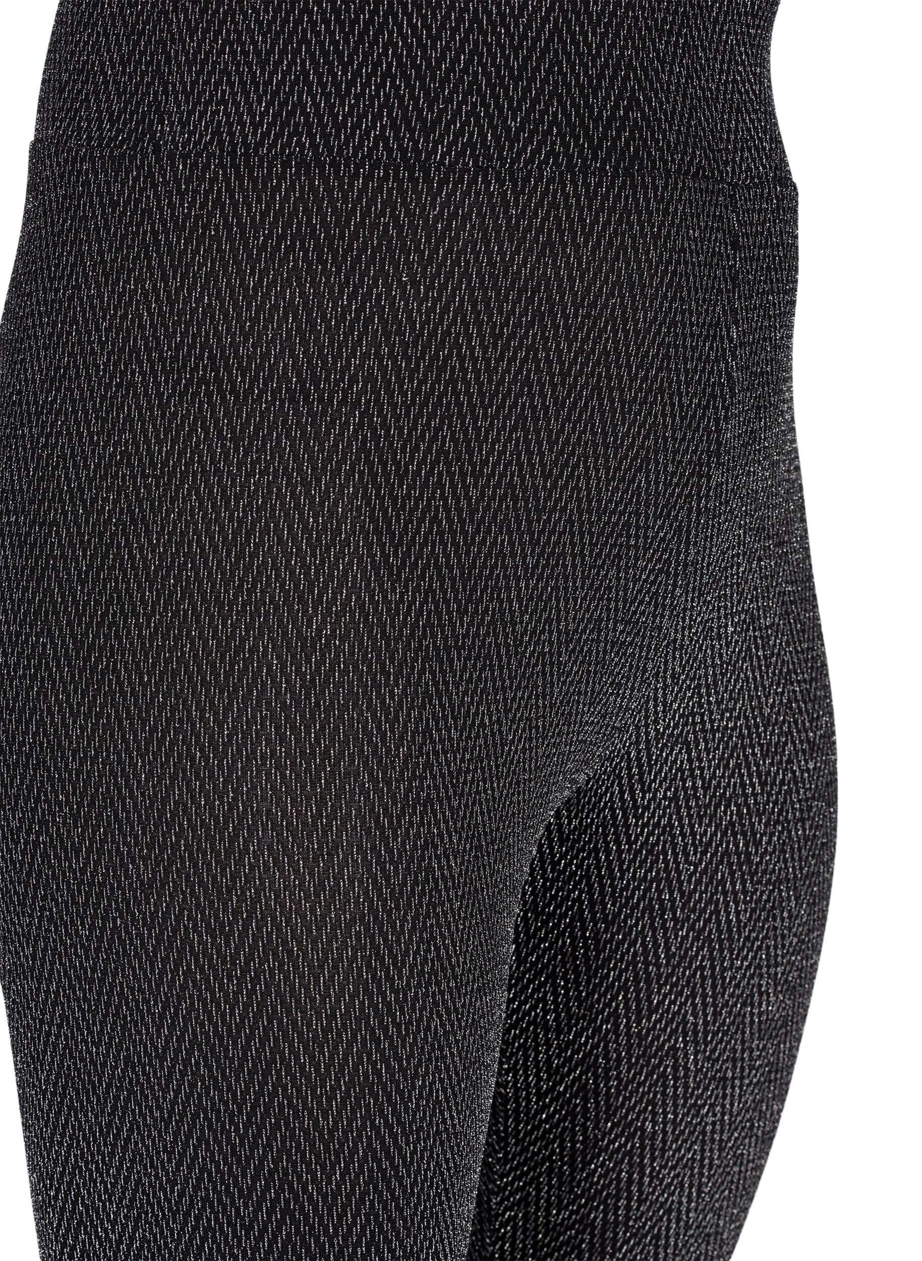 Zizzi Leggings med glitterm&oslash;nster, Silver ZigZagShimmer, Packshot image number 2