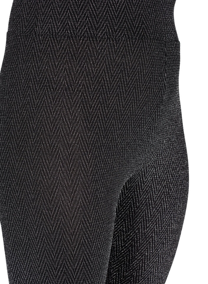 Leggings med glitterm&oslash;nster, Silver ZigZagShimmer, Packshot image number 2