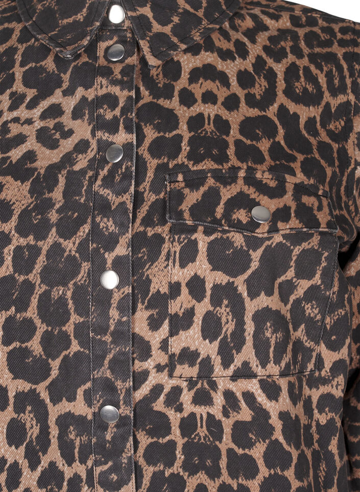 Canvasjakke med leopardmønster, Leo AOP, Packshot image number 2