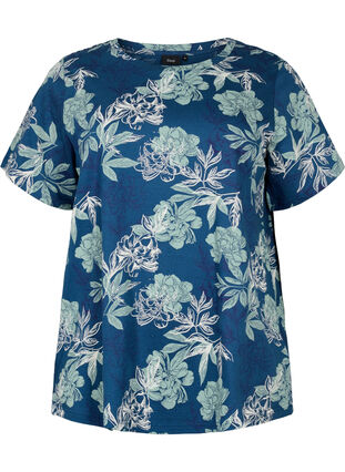 Oversize pysjamas T-skjorte med mønster, Insignia Blue AOP, Packshot image number 0
