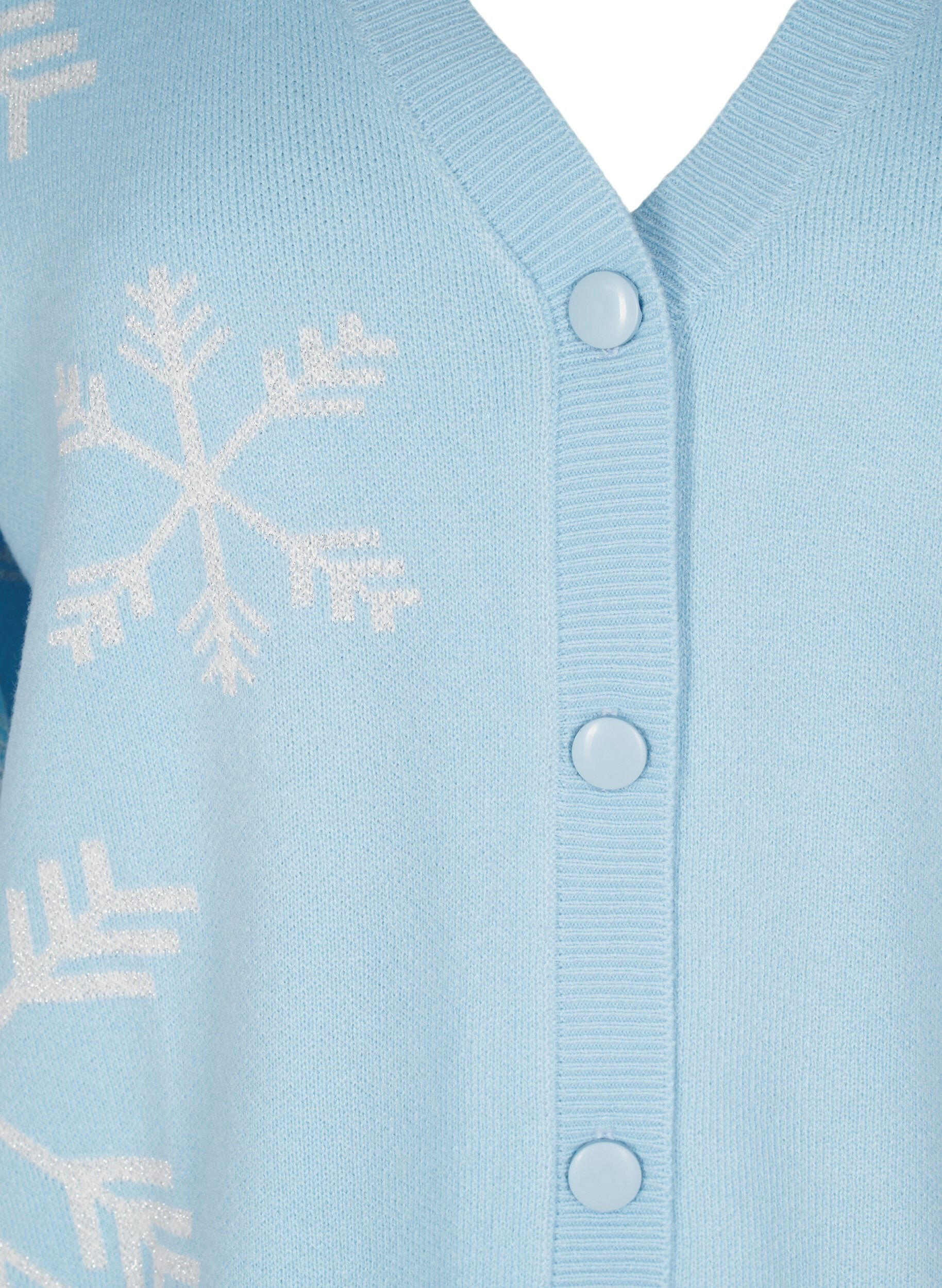 Zizzi Julestrikket cardigan, Cerulean Comb, Packshot image number 2