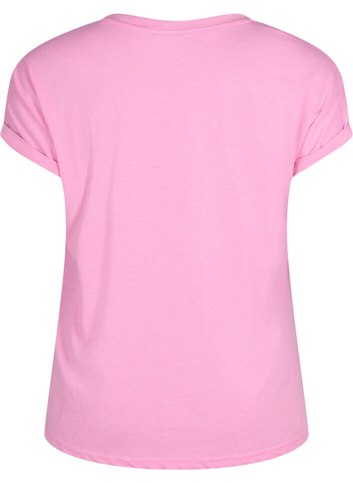 Kortermet T-skjorte i bomullsblanding, Rosa, Packshot image number 1