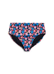 Høy midje bikinitruse med blomstermønster, Multi Flower AOP