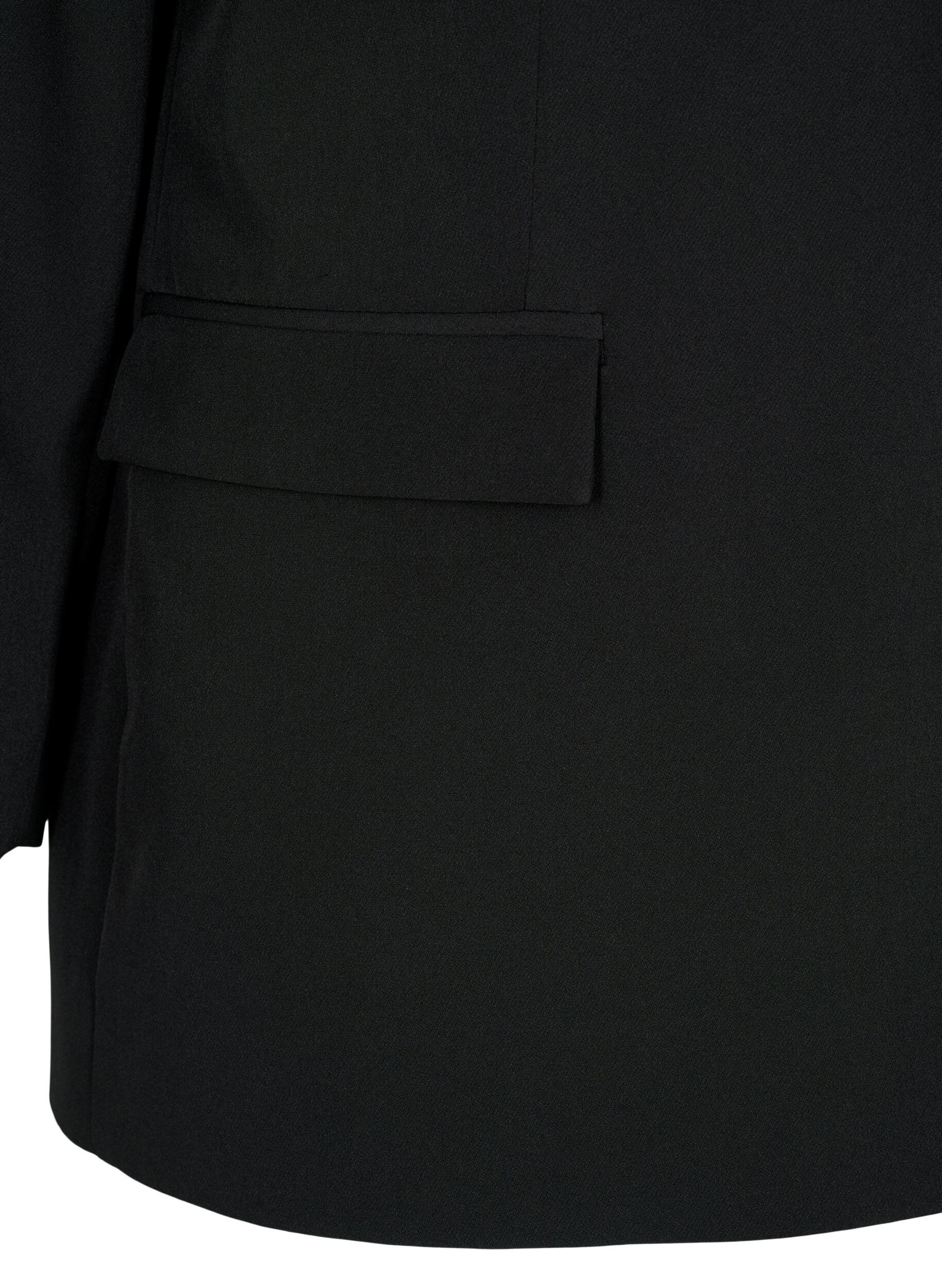 Zizzi Klassisk blazer med knappelukking, Black, Packshot image number 3