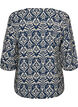 M&oslash;nstret viskosebluse med 3/4-ermer, Bl&aring;, Packshot image number 1