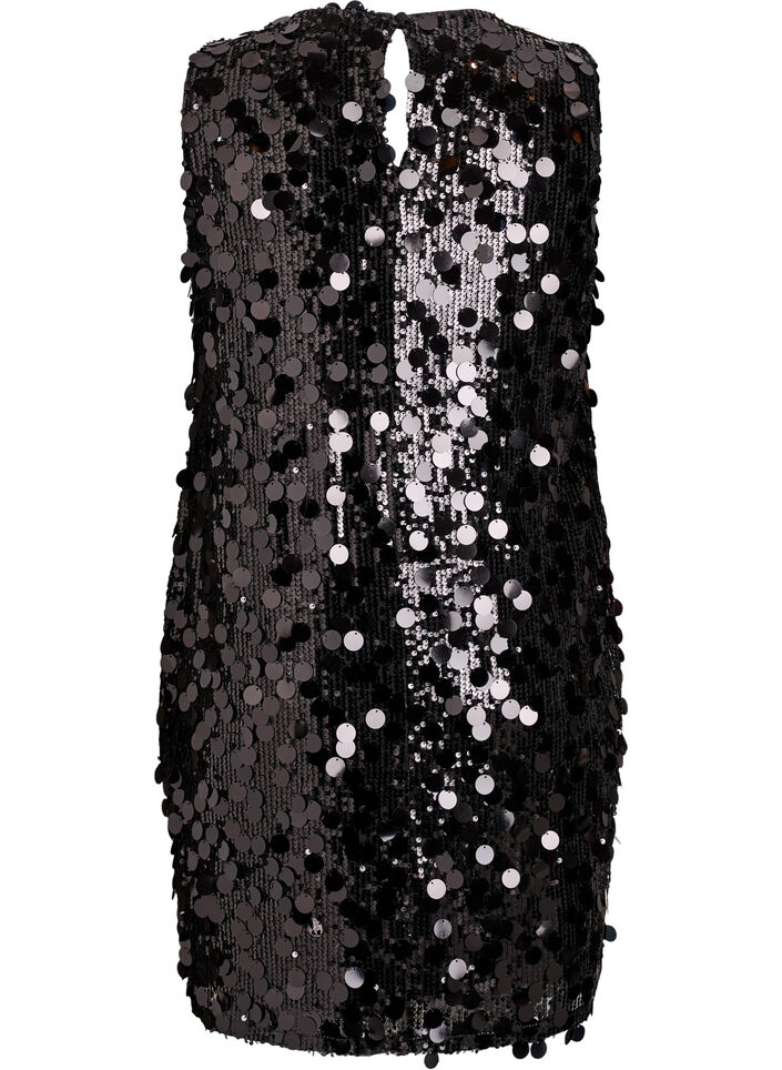 Kort paljettkjole, Svart, Packshot image number 1