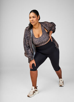 Zizzi CORE, Squatsikre 3/4 treningsleggings med lomme, Svart, Image image number 0