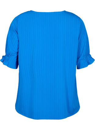 Stripete bluse med 1/2 ermer, Victoria blue, Packshot image number 1