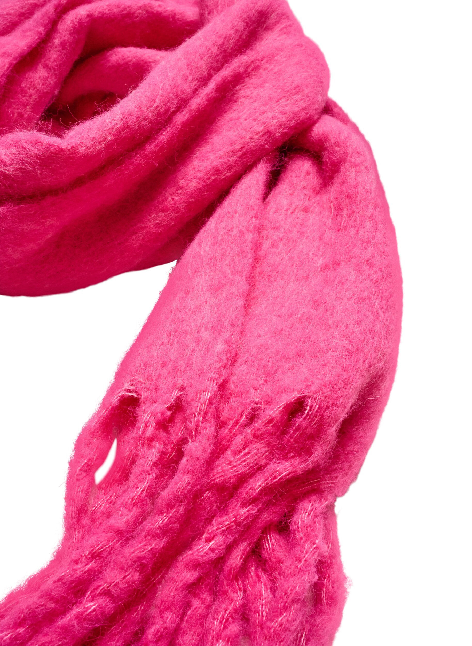 ZizziMyk skjerf med frynser, Rosa, Packshot image number 1