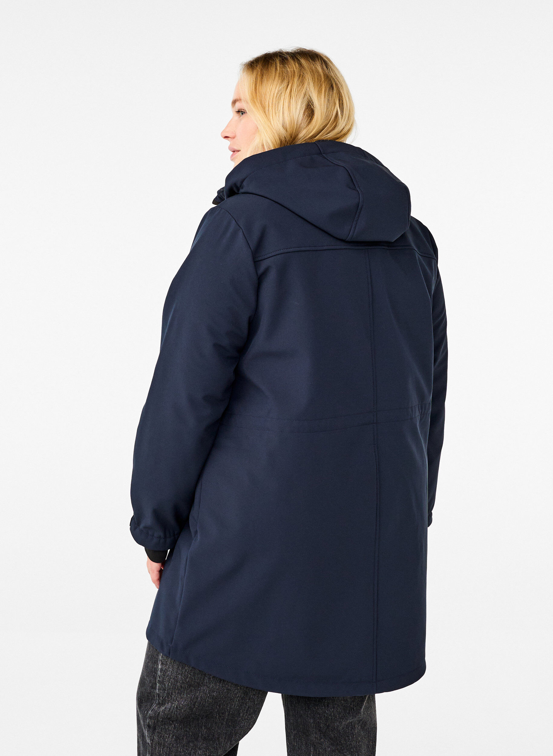 ZizziSoftshelljakke med avtagbar hette, Bl&aring;, Model image number 2
