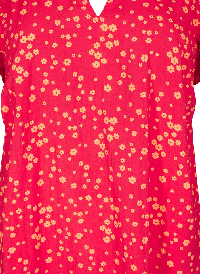 Kort kjole med volanger, Rød, Packshot image number 2