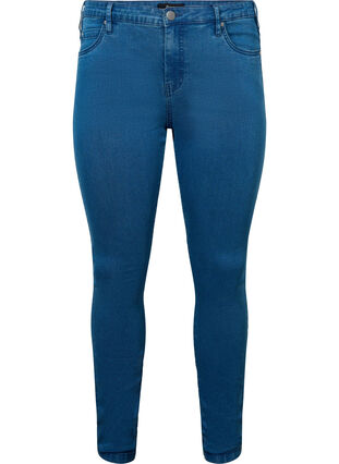 Super slim Amy jeans med høyt liv, Mid Blue, Packshot image number 0