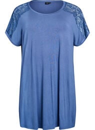 Viskose nattkjole med blonder detaljer, Vintage Indigo