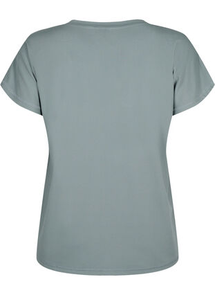 Løstsittende trenings-t-skjorte med v-hals, Balsam Green, Packshot image number 1