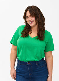FLASH - T-skjorte med V-hals, Kelly Green, Model