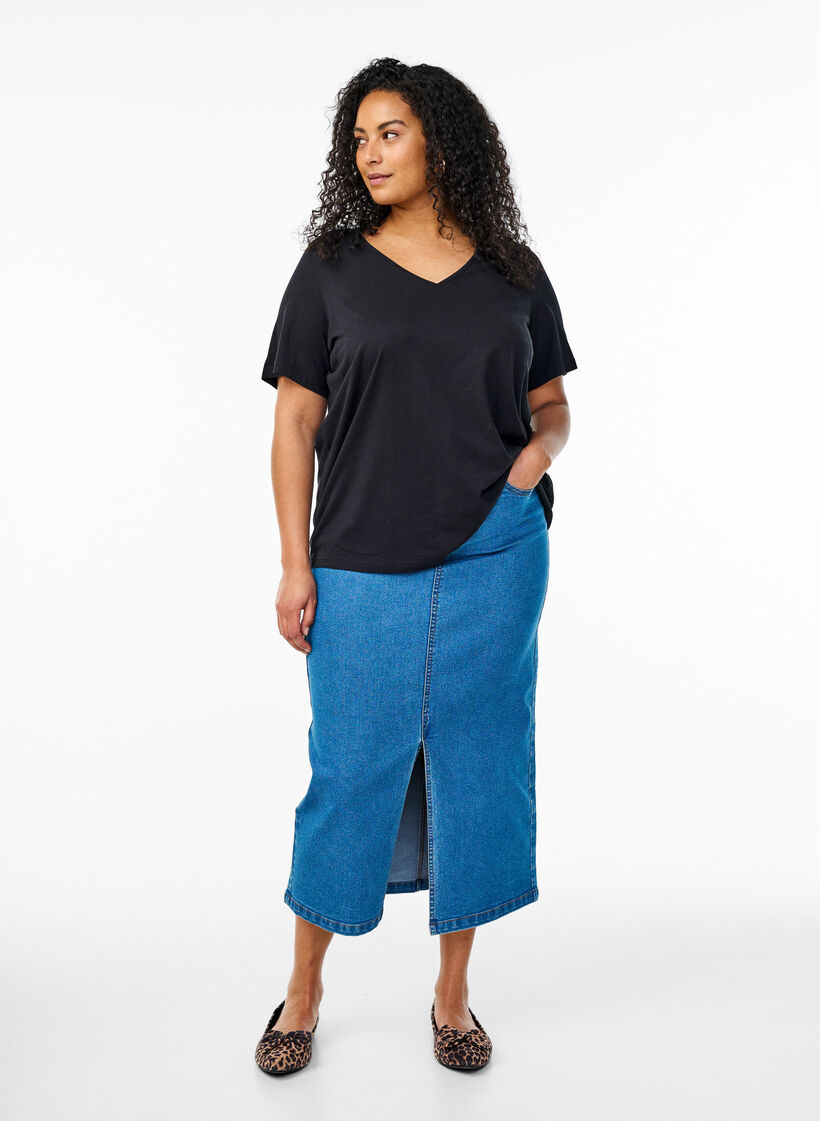 FLASH - 2-pakke t-skjorter med v-hals, Black/Black, Model image number 2