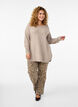 Langstrikket bluse med knappdetalj på siden, Simply Taupe Mel., Model image number 3
