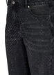 Straight fit jeans med rhinesteiner og høy midje, Grå, Packshot image number 2