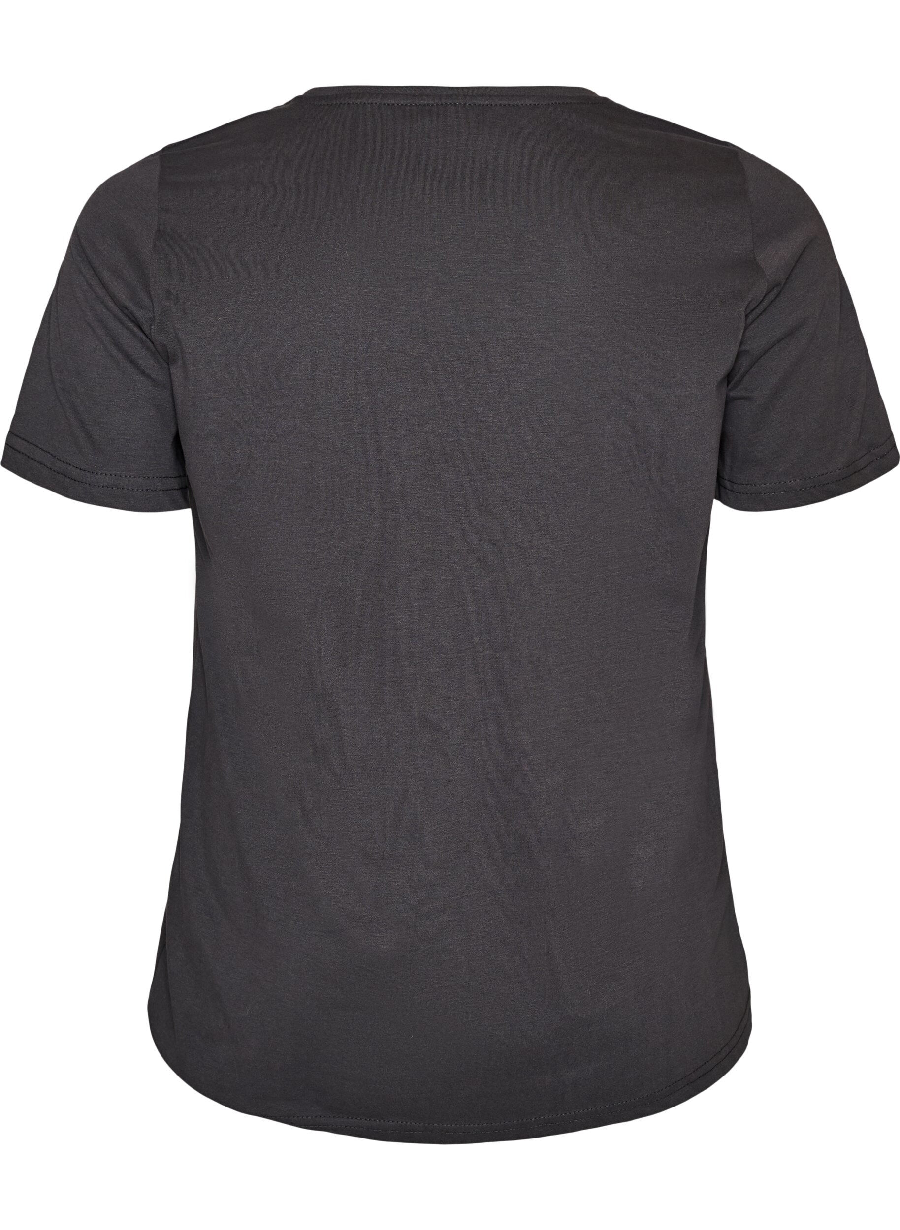 ZizziT-skjorte med trykk, Gr&aring;, Packshot image number 1