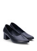 Wide fit - Pumps i skinn med spiss tå, Black, Packshot image number 1