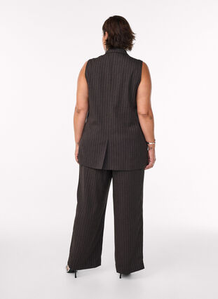 Zizzi Bukser med vide ben og høy midje, Brun, Model image number 1